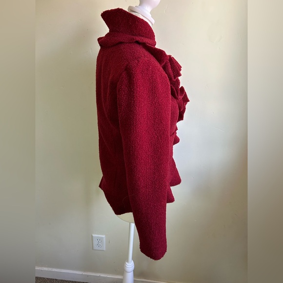 Boston Proper Women’s floral teddy Blazer Jacket Couture Preppy Red size 0 NEW - Picture 6 of 14